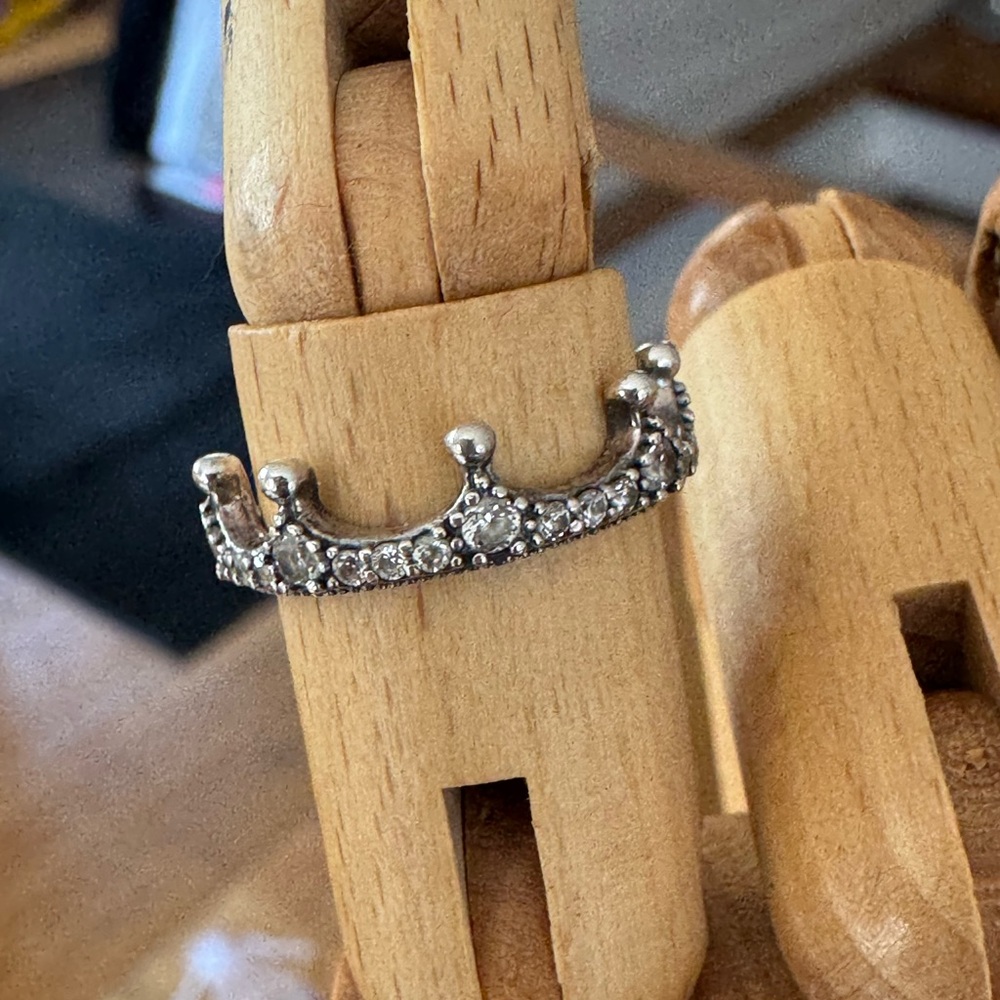 Pandora Silver Crown Ring with Sparkling Accents